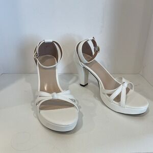 Women Open Toe Ankle Strap Sparkly Strappy Chunky Heel Pump Heel Sandals 7.5